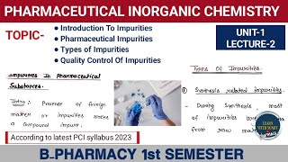 Impurities in Pharmaceutical Substances Types of Impurities  Pharmaceutical Inorganic chemistry [upl. by Ettenej556]