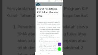 PENTING Ini Syarat Daftar KIP Kuliah 2022 [upl. by Annis]