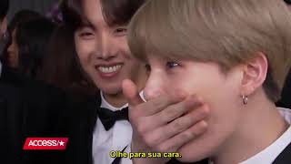 LEGENDADO PTBR BTS fala sobre suas reações ao descobrirem que estariam no Grammy  Grammys 2019 [upl. by Adnuhs]