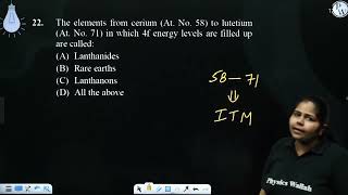 The elements from cerium At No 58 to lutetium At No 71 in which 4f energy levels are fil [upl. by Nesilla]