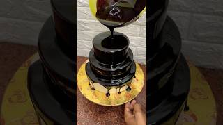 ￼ 3 tier chocolate cake decorating ideas youtubeshorts shorts chocolatecake cakedesigns [upl. by Lelith]