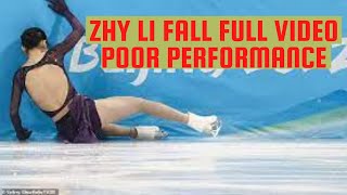 Zhu Yi falls FULL VIDEO Olympic debut for China Beijing Winter Olympics [upl. by Aiset]