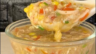 Chicken Hot And Sour Soup Recipe  Winter Special Chicken Corn Soup Recipe  By Ninas G [upl. by Ahsyia303]