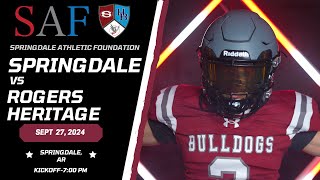 2024 Springdale High School Football  Springdale vs Rogers Heritage [upl. by Aleicarg]