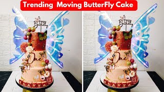 Moving Butterfly Cake  Trending Butterfly Cake  flying butterfly cake  Designer Cake [upl. by Yrelle]