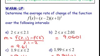 16  Slopes of Tangents and Instantaneous Rates of Change [upl. by Aromat559]