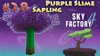 Part 28 Purple Slime Sapling Minecraft Sky Factory 4 [upl. by Denten]