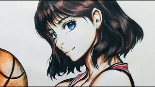 Speed Drawing  Haruko Akagi  Slam Dunk  ©️Artgerm  Pencil Glue [upl. by Ecirtap]