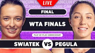 SWIATEK vs PEGULA • WTA Finals 2023 Final • LIVE Tennis PlaybyPlay Stream [upl. by Ahsilet]