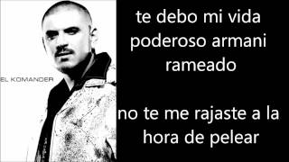 El Komander  Cuernito Armani Letra Lyrics [upl. by Murielle]