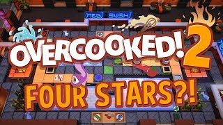 Overcooked 2  FOUR STARS IS IMPOSSIBLE 4 Player Gameplay [upl. by Ciapha871]