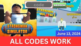 All CODES WORK Strongman Simulator ROBLOX June 13 2024 [upl. by Dacey]