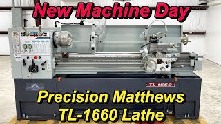 Precision Matthews TL1660 Lathe Delivery Uncrating amp Setup [upl. by Nosreip]