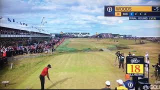 Golf Fan YELLS During Tiger Woods Swing on 18th Hole Open Championship 2018 [upl. by Gilberto]