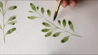 Easy Watercolor Leaves Tutorial for Beginners [upl. by Ynots578]