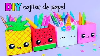 Manualidades con Papel  Cajitas de Papel DIY Organizador de Escritorio  Tutorial Origami [upl. by Filiano]