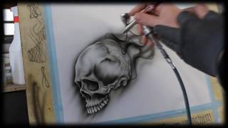 Airbrush Anleitung für Anfänger  How To airbrush for beginners  Skull Videotutorial [upl. by Anikat857]