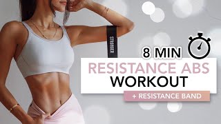 8 MIN RESISTANCE ABS WORKOUT  Resistance Band  Intense Ab Exercises  Eylem Abaci [upl. by Maxfield979]