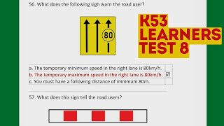 Test 8  K53 Learners Test Question amp Answer  HOW TO PASS YOUR k53 Learners on FIRST ATTEMPT 2024 [upl. by Suiluj420]