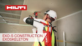 Hilti EXOS Exoskeleton designed for overhead work  Features and Benefits [upl. by Guntar]