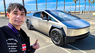 My Tesla Cybertruck Is Here FIRST DRIVE [upl. by Schilt]