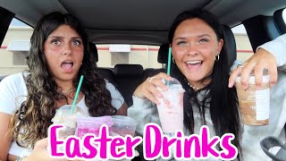 TRYING STARBUCKS EASTER DRINKS EMMA AND ELLIE [upl. by Ailito908]