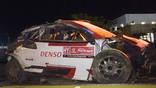 Elfyn Evans Crash Rally Portugal 2023 🇵🇹  Car Arrived to Service Park Toyota Yaris Rally1 Full HD [upl. by Blackburn]