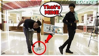 DROPPING 100 IN PUBLIC PRANK  HONESTY SOCIAL EXPERIMENT  King Infinity [upl. by Eilrak770]