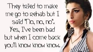 Amy Winehouse  Rehab  Lyrics On Screen HD [upl. by Norvall]