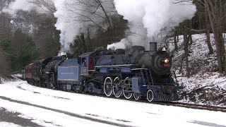 RampN 425 and CNJ 113 Double Header Steam  Minersville Santa Claus Train Rides 2014 [upl. by Callum]