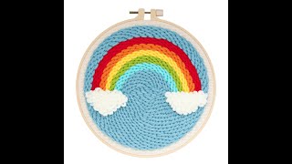 How To DIY Punch Needle Kit Handcraft Creative Gift with Embroidery Frame  Little Rainbow [upl. by Malia]