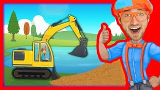 Construction Vehicles for Kids with Blippi  The Excavator Song [upl. by Adorne]