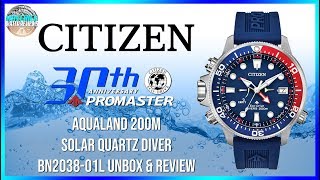 Dive Beast  New Citizen Promaster Aqualand 200m Solar Quartz Diver BN203801L Unbox amp Review [upl. by Giorgi]