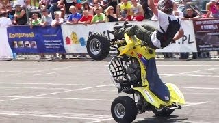 Quad Stunt tricks  Atv suzuki LTZ 400 kawasaki kfx 400  Quads stunts bike show na quadach [upl. by Lsiel]