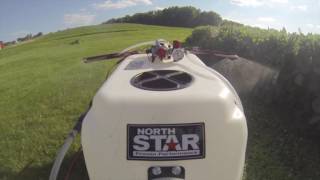 NorthStar TowBehind Trailer Boom sprayer assembly and first use [upl. by Dearden140]