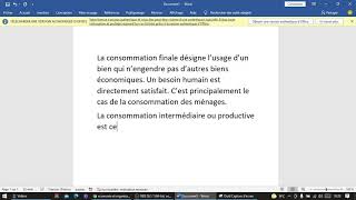 Economie générale et statistique consommation intermédiaire et la consommation finale [upl. by Yendroc]