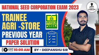 NSCL Exam 2023  Trainee Agri Store Previous Year Paper Solution  NSCL Trainee Agriculture Paper [upl. by Linders]