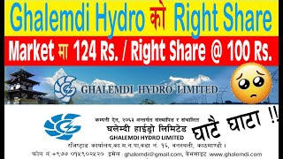 घाटा भइरहेको GHALEMDI HYDRO मा RIGHT SHARE हाल्ने की RENOUNCE गर्ने  कतै डुबाउने त हैन [upl. by Yatnoj622]