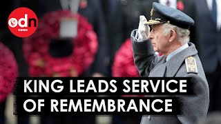 Remembrance Sunday King Charles Leads British Ceremony at The Cenotaph in London [upl. by Wendeline296]