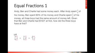 Mathematics Heuristics  Mavis  Equal Fractions 1 [upl. by Noyk]