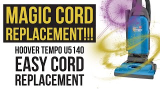 Cord Replacement Shortcut Hoover Tempo U5140 aka Windtunnel Cord Replacement Made QUICK amp EASY [upl. by Ahseel998]