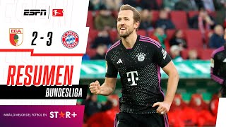 ¡TRIUNFAZO DE LOS BÁVAROS PARA ACERCARSE AL LEVERKUSEN  Augsburg 23 Bayern Munich  RESUMEN [upl. by Martell]