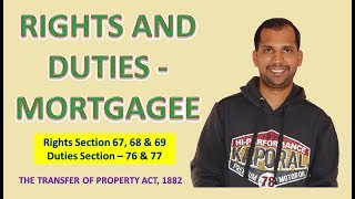 Rights and Duties of Mortgagee  The Transfer of Property Act 1882 [upl. by Ogdon835]