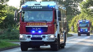 FEU G Y  Gebäudebrand Einsatzfahrten Feuerwehr Leezen Groß Niendorf und Bebensee Kreis Segeberg [upl. by Ebbie]