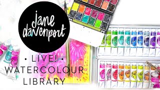 Watercolour Library is Open  Artvent Live Jane Davenport [upl. by Latin252]