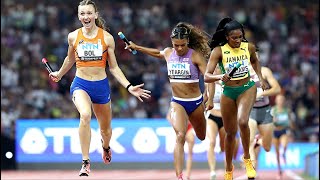 CRAZY 4x400 Final Ends In Historic Finish For Femke Bol  2023 World Championships [upl. by Eellac]