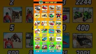 🤑 All New Cheat Code 💥 Indian Bike Driving 3d New Update Codes shorts op [upl. by Aisek106]