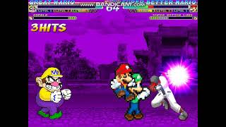 MUGEN Request Wario amp Ronald McDonald Vs Super Better Mario amp Super Better Luigi [upl. by Eelyma]