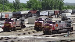 BNSF Galesburg Yard CHC GAL pacing a coal train June 6 2024 [upl. by Enimajneb]