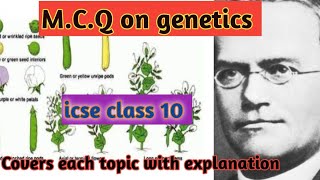 mcq on genetics class 10 icse ll mcq on Mendel law ll mcq on genetics chapter class 10 icse biology [upl. by Naujit]